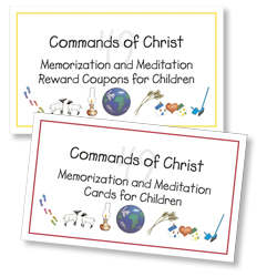Commands of Christ Memorization and Meditation Cards for Children