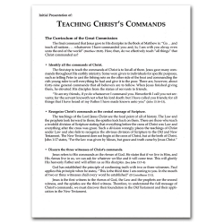 Teaching the Commands of Christ